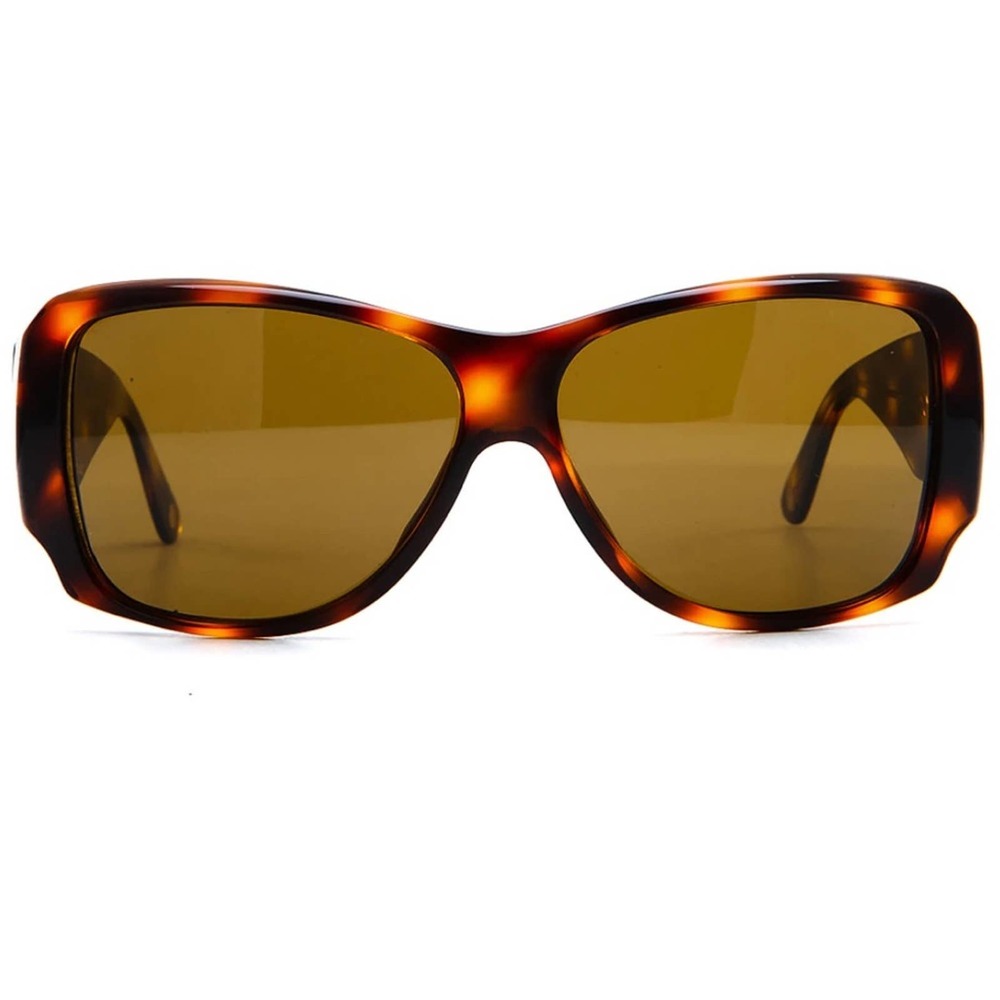 Chanel 5096-B Havana Brown Tortoiseshell Crystal CC Studded Wide Sunglasses - Picture 1 of 8